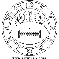packers football clock dxf