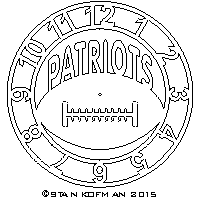 Patriots clock dxf cnc art